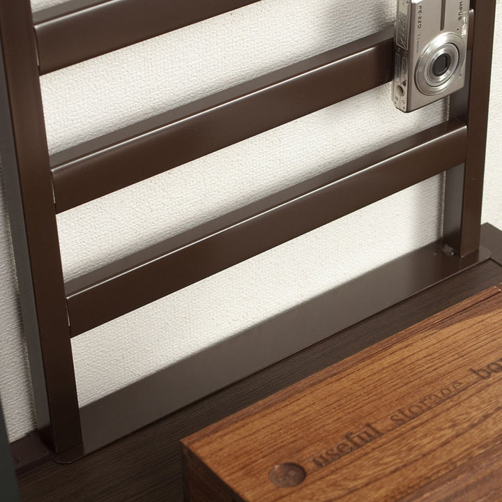 棚上突っ張りラダーラック幅40cm棚1枚フック3個付日本製