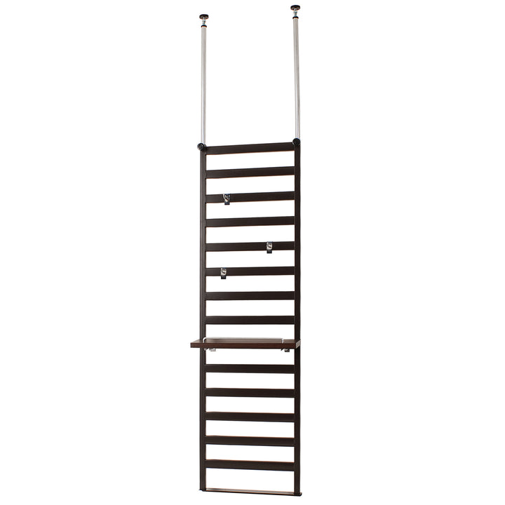 棚上突っ張りラダーラック幅40cm棚1枚フック3個付日本製