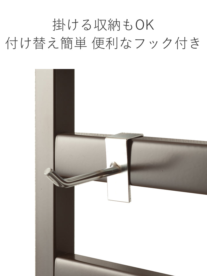 棚上突っ張りラダーラック幅40cm棚1枚フック3個付日本製