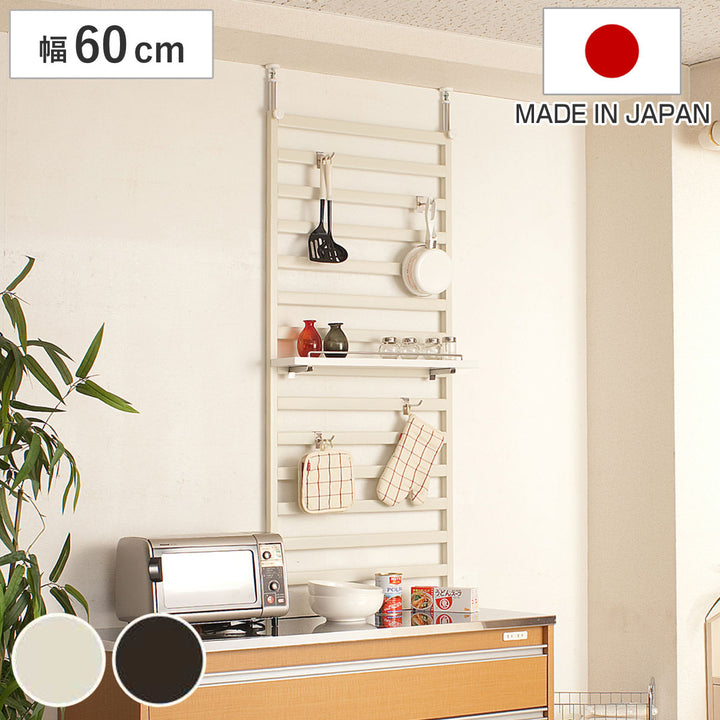 棚上突っ張りラダーラック幅60cm棚1枚フック4個付日本製