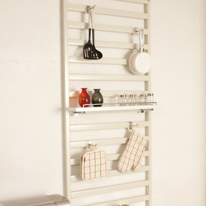 棚上突っ張りラダーラック幅60cm棚1枚フック4個付日本製