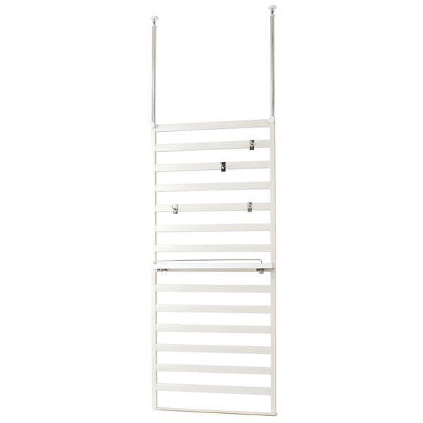 棚上突っ張りラダーラック幅60cm棚1枚フック4個付日本製