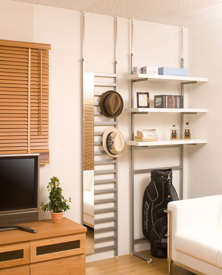 突っ張りパーテーション幅40cmミラー付き日本製