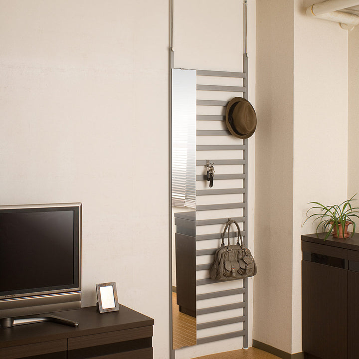 突っ張りパーテーション幅60cmミラー付き日本製