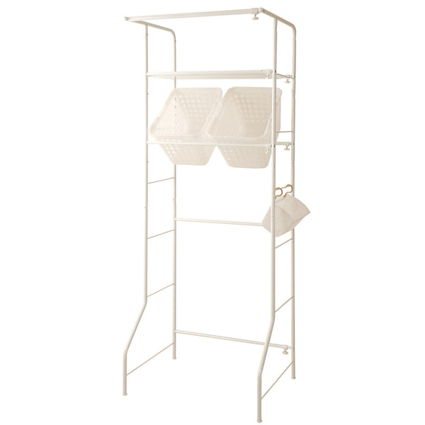 ランドリーラック幅69-100cm棚板・脱衣カゴ2個付き日本製