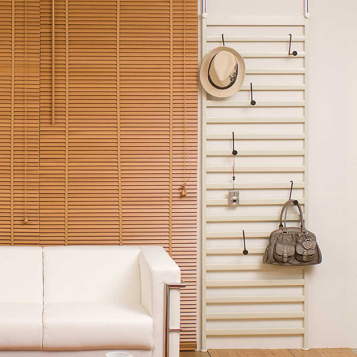 突っ張りラダーラック幅60cmクリームスチール日本製