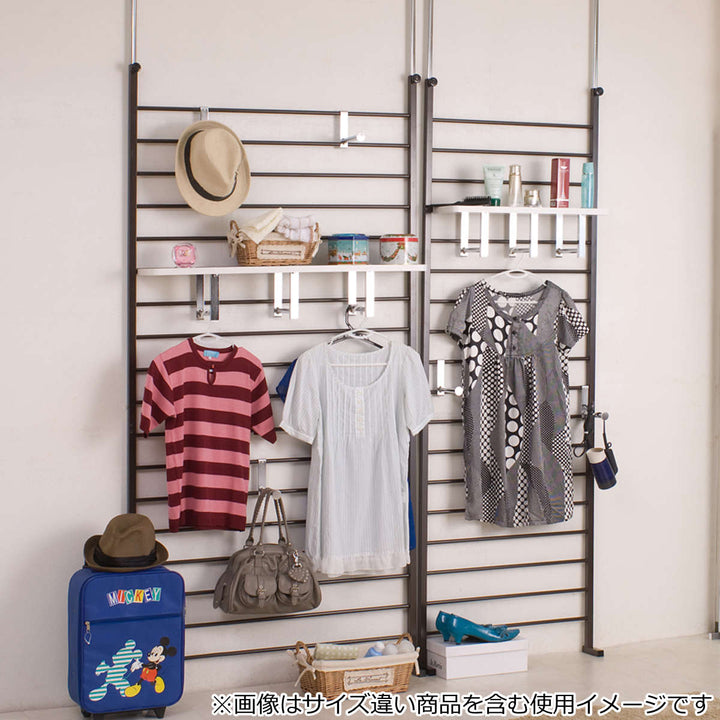 突っ張りラダーラック棚付幅65cm