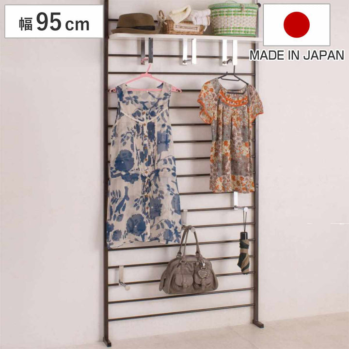 突っ張りラダーラック棚付き幅95cm