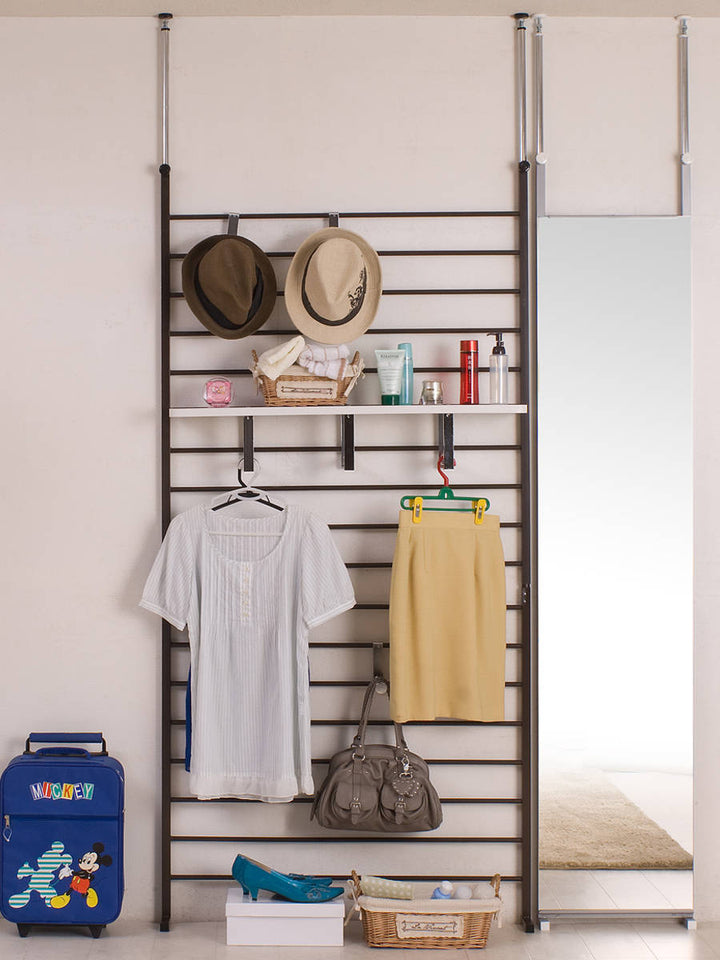 突っ張りラダーラック棚付き幅95cm