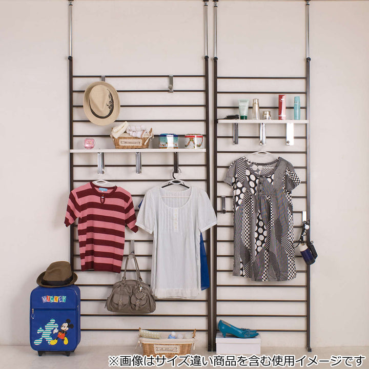 突っ張りラダーラック棚付き幅95cm