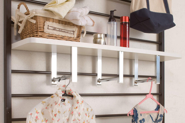 突っ張りラダーラック棚付き幅95cm