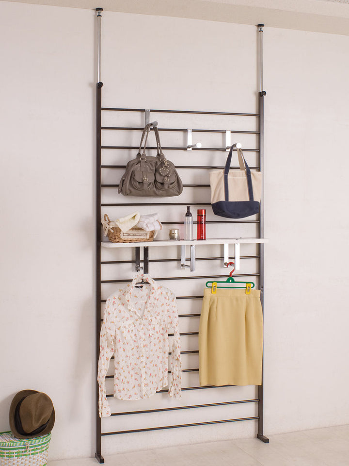 突っ張りラダーラック棚付き幅95cm