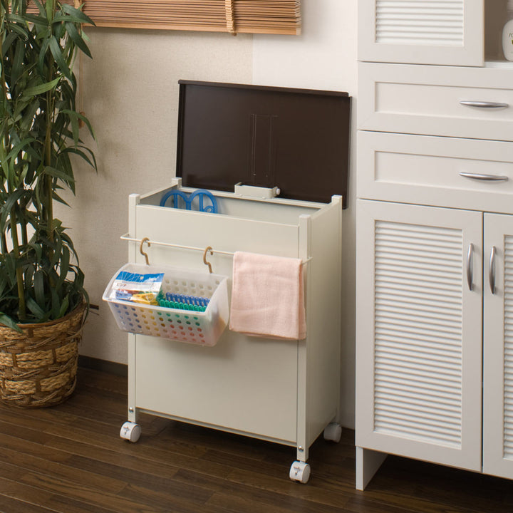 ベランダボックス奥行31.5cm小物収納カゴ付キャスター付