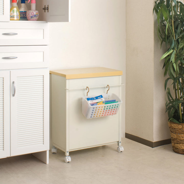 ベランダボックス奥行31.5cm小物収納カゴ付キャスター付