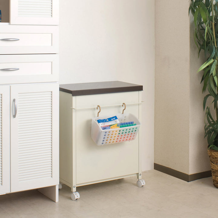 ベランダボックス奥行31.5cm小物収納カゴ付キャスター付