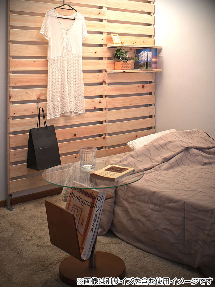 突っ張りラックひのき製幅60cm