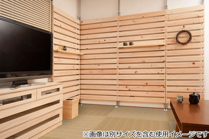 突っ張りラックひのき製幅90cm