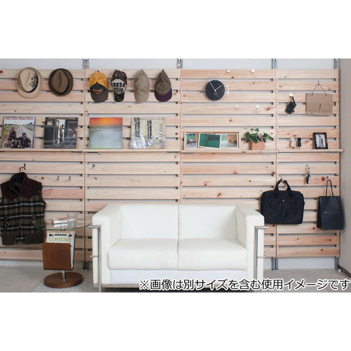 突っ張りラックひのき製幅90cm