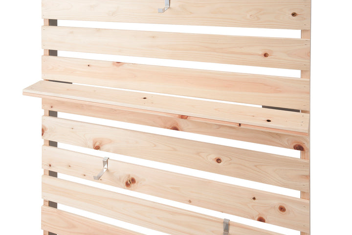 突っ張りラックひのき製幅90cm