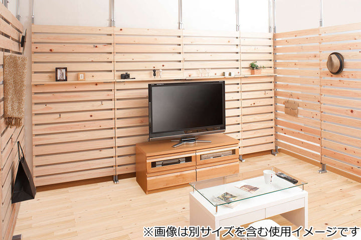 突っ張りラックひのき製幅90cm