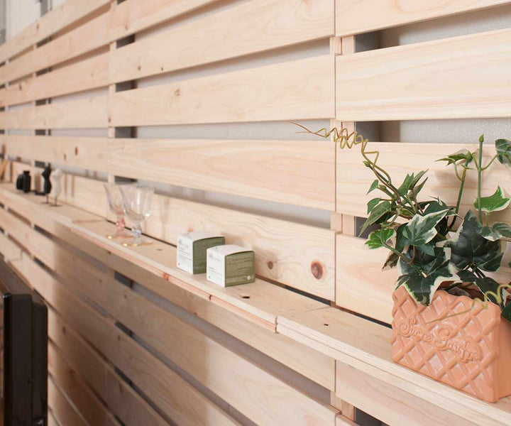 突っ張りラックひのき製用棚板幅60cm2枚組