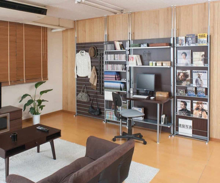 突っ張りパーテーションデスクタイプ棚付幅90cm