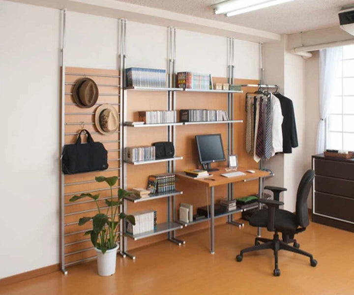 突っ張りパーテーションデスクタイプ棚付幅90cm