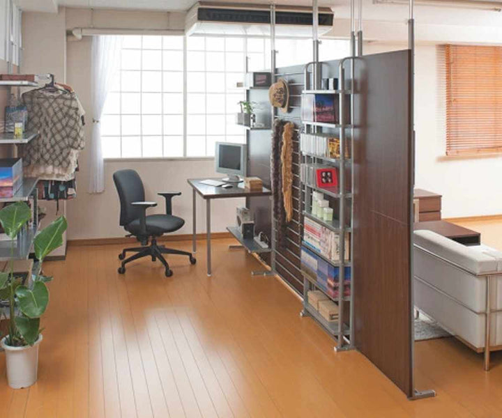 突っ張りパーテーションデスクタイプ棚付幅90cm