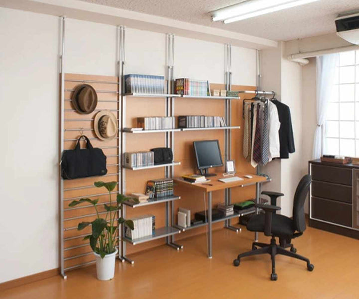 突っ張りパーテーションデスクタイプ棚付幅90cm