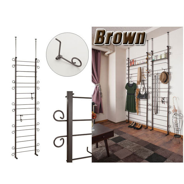 突っ張りラックラダーラックカーリーデザイン幅60cm