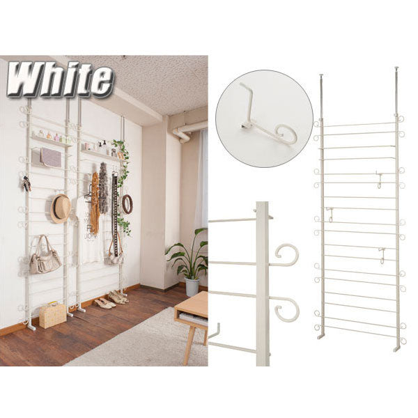 突っ張りラックラダーラックカーリーデザイン幅90cm