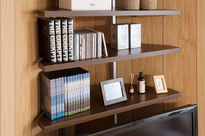 突っ張りコーナーラック幅90cm棚板2枚壁面収納日本製