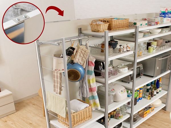 ハンガーラック間仕切りラック背面ミラーパネル幅60cm