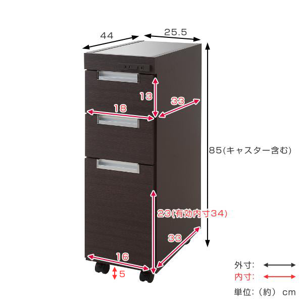 キッチンカウンタースリムカウンターステンレストップ幅25.5cm