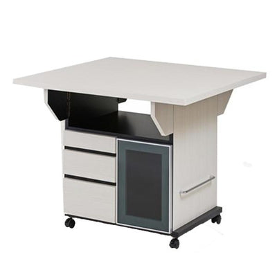 バタフライテーブル 引出し 3杯 片扉付 幅90cm