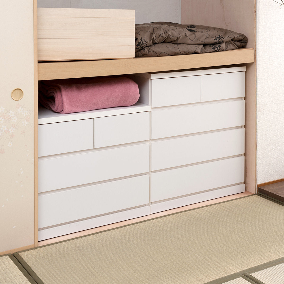 ７５－３押し入れタンス　サウザー　WH 押入れ収納 タンス 幅75cm 3段 奥行65cm キャスター付 日本製 – ハウジー