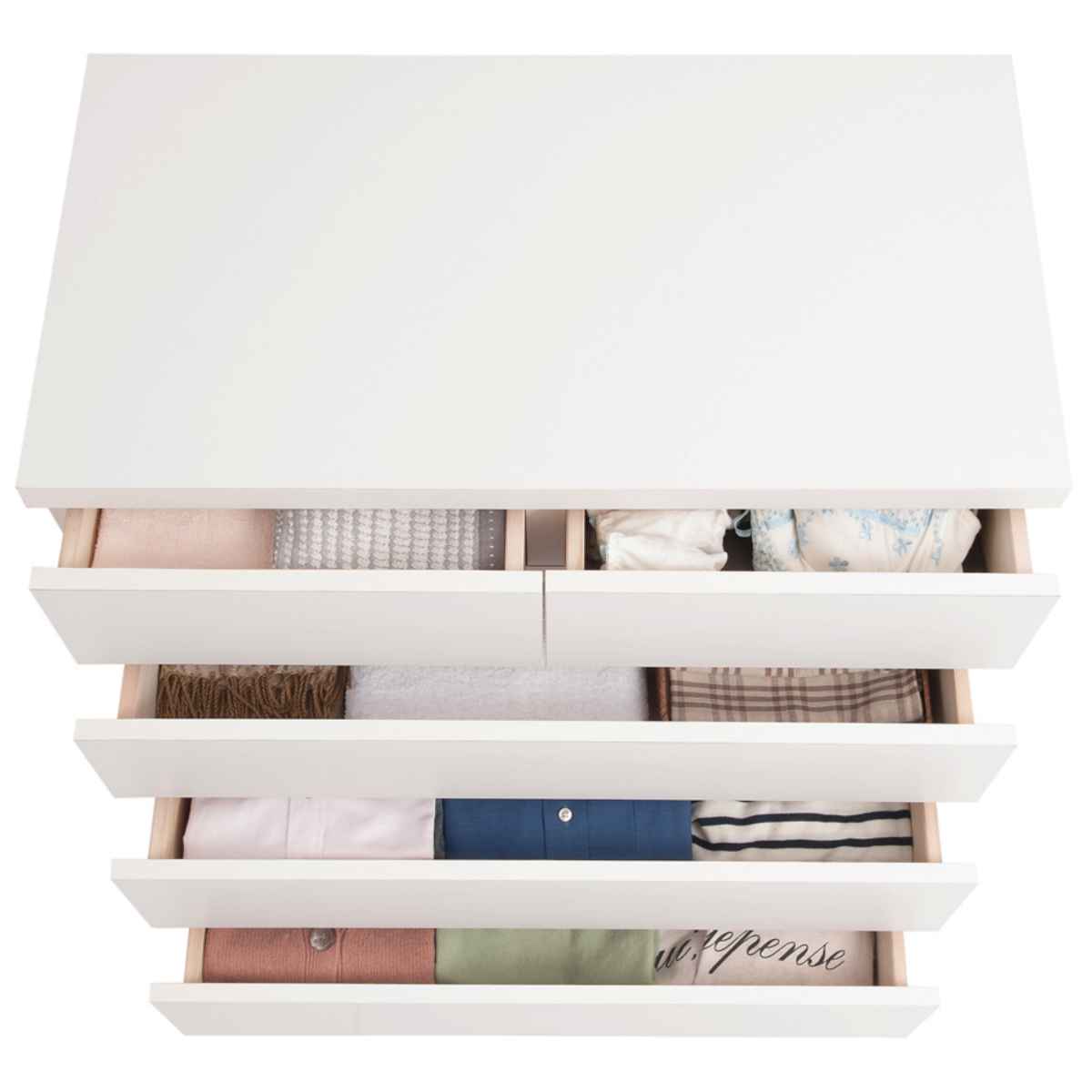 ホワイトクローゼット 棚 タンス クローゼット収納 タンス 幅75cm 4段 奥行40cm キャスター付 日本製