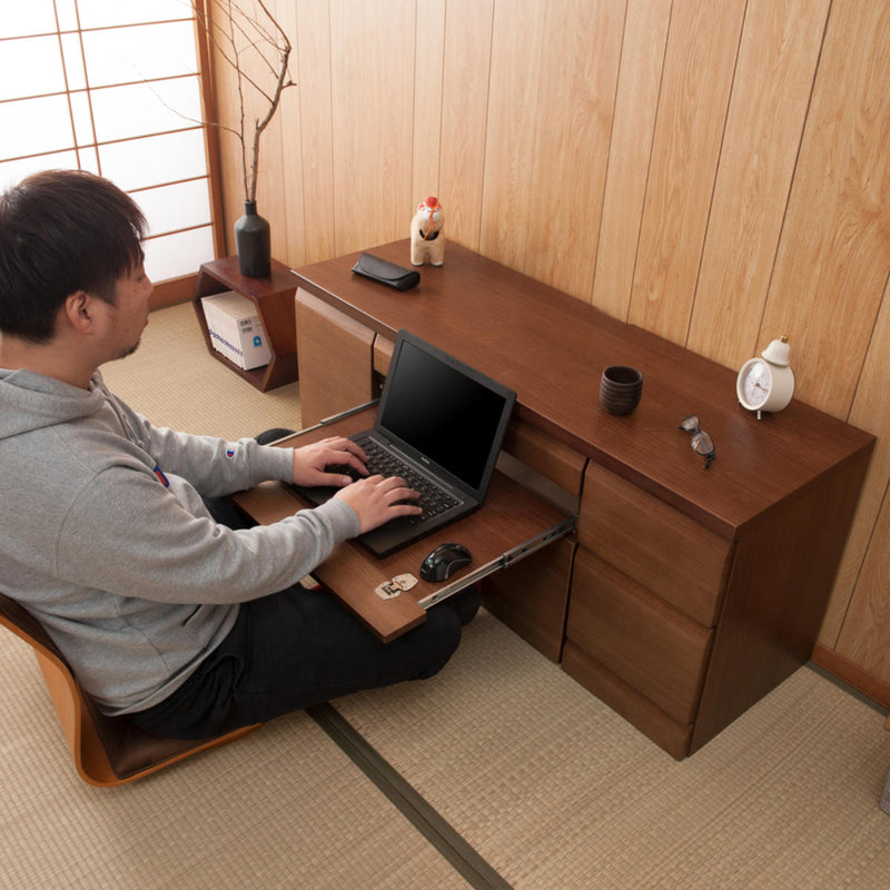 デスクパソコンデスク幅120cm木製学習机日本製ロータイプ
