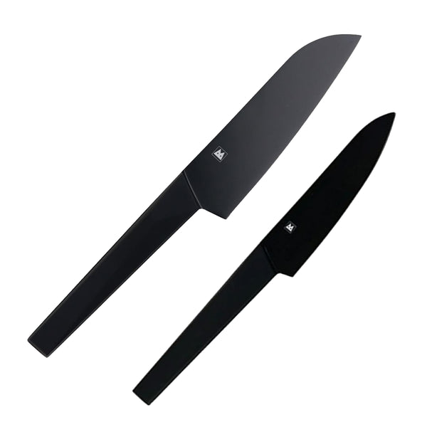 三徳包丁ペティナイフ2点セットバイアキッチンブラック