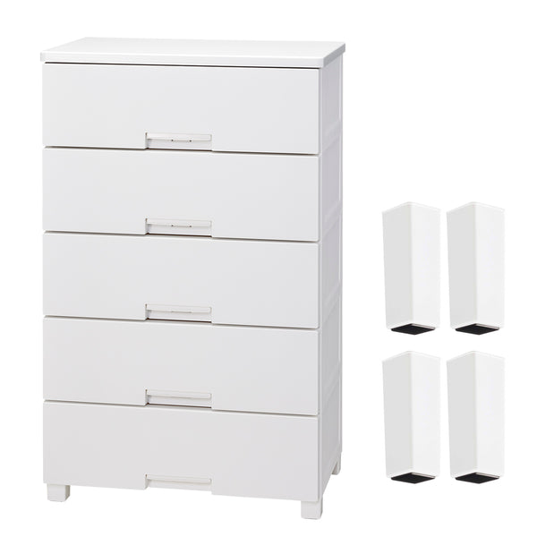 チェストお掃除ラク脚付きフィッツチェスト65055段幅65×奥行41×高さ105cm