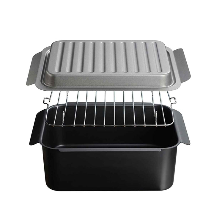 天ぷら鍋3点＆揚げ物ざるセットIH対応ポコフリット角型ワイド