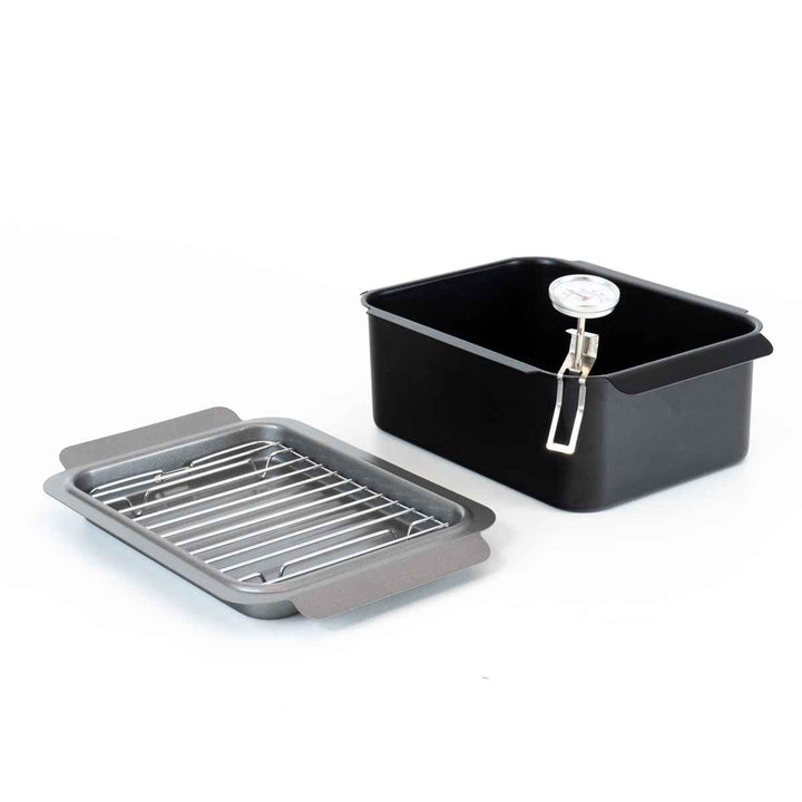 天ぷら鍋4点＆揚げ物ざるセットIH対応温度計付きポコフリット角型ワイド