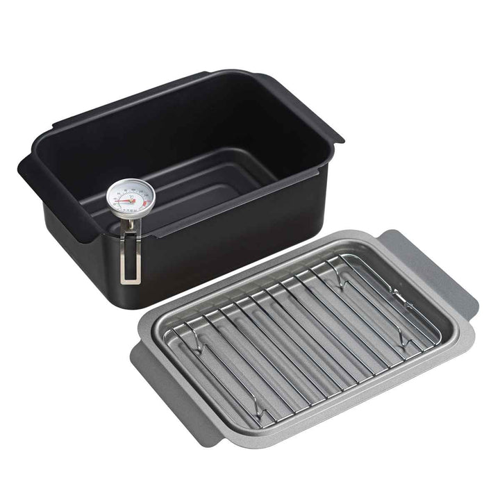 天ぷら鍋4点＆揚げ物ざるセットIH対応温度計付きポコフリット角型ワイド