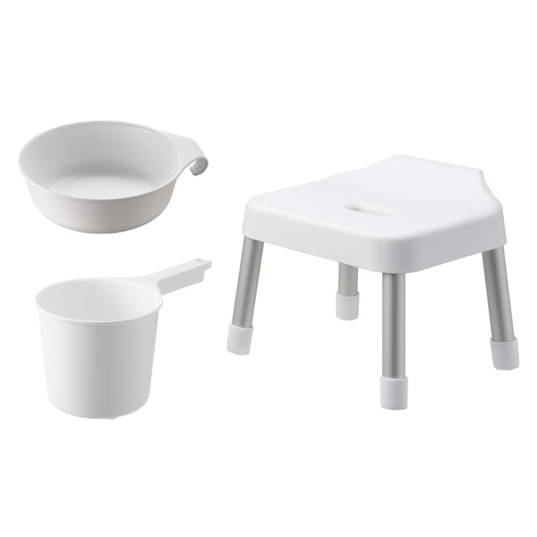 山崎実業MIST引っ掛け風呂イスSH25+マグネット＆引っ掛け湯おけ+マグネット手おけ3点セットミスト