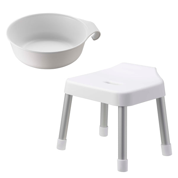 山崎実業MIST引っ掛け風呂イスSH30+マグネット＆引っ掛け湯おけ2点セットミスト