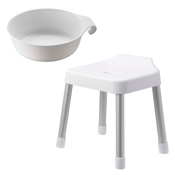 山崎実業MIST引っ掛け風呂イスSH35+マグネット＆引っ掛け湯おけ2点セットミスト