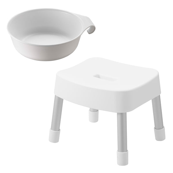 山崎実業MISTマグネット風呂イスSH25+マグネット＆引っ掛け湯おけ2点セットミスト