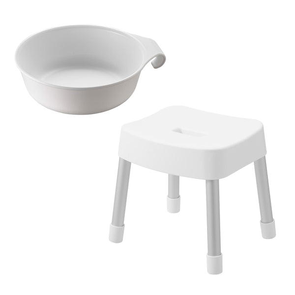 山崎実業MISTマグネット風呂イスSH30+マグネット＆引っ掛け湯おけ2点セットミスト