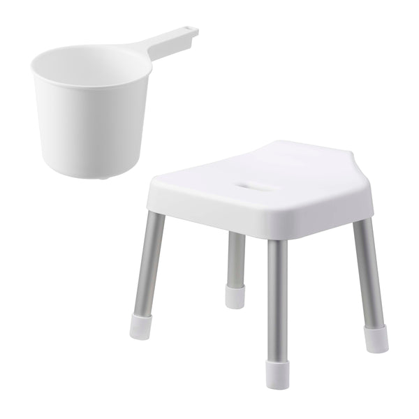 山崎実業MIST引っ掛け風呂イスSH30+マグネット手おけ2点セットミスト