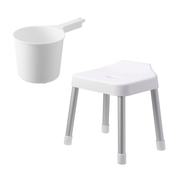 山崎実業MIST引っ掛け風呂イスSH35+マグネット手おけ2点セットミスト